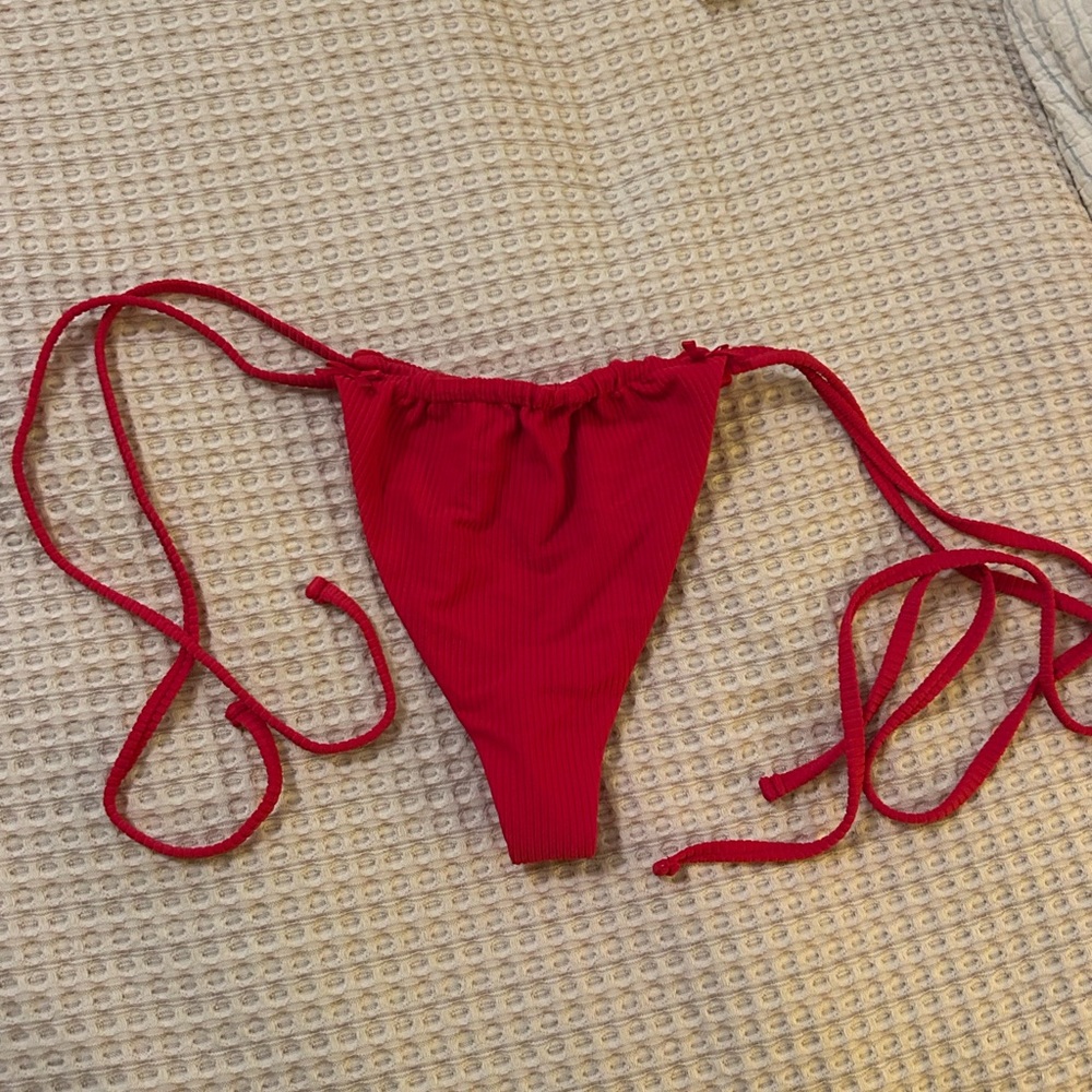 Frankie's bikinis red tie bottoms